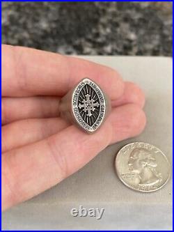 Rare James Avery Sterling Silver Religious Cross Signet Ring Size 9