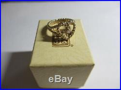 Rare Mib Vtg Retired James Avery 14k Yg & Diamond Twisted Rope Heart Ring-size 5