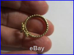 Rare Mib Vtg Retired James Avery 14k Yg & Diamond Twisted Rope Heart Ring-size 5