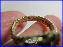 Rare Mib Vtg Retired James Avery 14k Yg & Diamond Twisted Rope Heart Ring-size 5