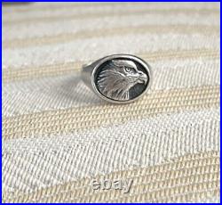 Rare! One Of A Kind James Avery Eagle Head Signet Ring