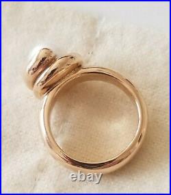 Rare Retired Heavy James Avery 14k Yellow Gold Pearl Coil Ring Size 6