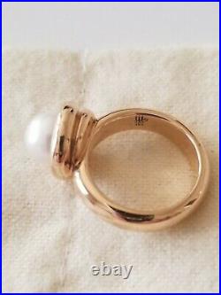 Rare Retired Heavy James Avery 14k Yellow Gold Pearl Coil Ring Size 6