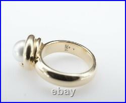 Rare Retired Heavy James Avery 14k Yellow Gold Pearl Coil Ring Size 6.5 RG2411