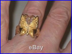Rare Retired James Avery 14K Gold Mariposa Butterfly Ring Size 7 EUC