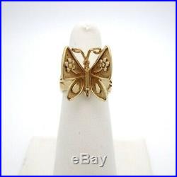 Rare Retired James Avery 14K Gold Mariposa Butterfly Ring Size 7 EUC