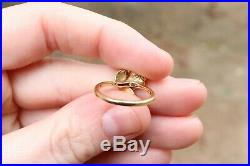 Rare Retired James Avery 14K Gold Rose Ring with 0.15 Diamond, Size 4.75