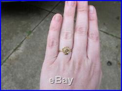 Rare Retired James Avery 14K Gold Rose Ring with 0.15 Diamond, Size 4.75