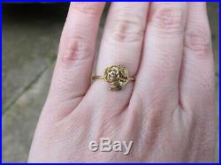 Rare Retired James Avery 14K Gold Rose Ring with 0.15 Diamond, Size 4.75