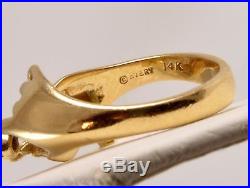 Rare Retired James Avery 14K Gold ring, Graceful Hands holding diamond, size 4.5