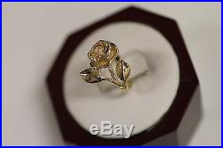 Rare Retired James Avery 14K Large Rose Ring Size 4.5