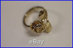 Rare Retired James Avery 14K Large Rose Ring Size 4.5