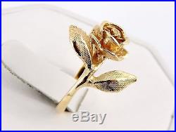 Rare Retired James Avery 14K Large Rose Ring Size 5 1/2