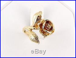 Rare Retired James Avery 14K Large Rose Ring Size 5 1/2