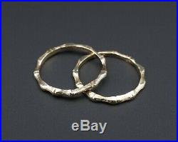 Rare Retired James Avery 14k Gold Bamboo Ring Pair Set of Two Size 6.5 RG2432