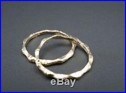 Rare Retired James Avery 14k Gold Bamboo Ring Pair Set of Two Size 6.5 RG2432