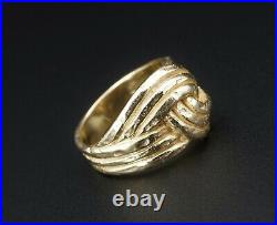 Rare Retired James Avery 14k Gold Hammered Cadena Knot Style Ring Size 7 RG3130