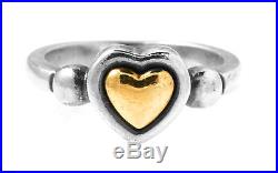 Rare Retired James Avery 14k & Sterling Silver Heart Ring, Size 5