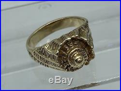 Rare Retired James Avery 14k Yellow Gold Conch Ring Shell Size 8 Excellent
