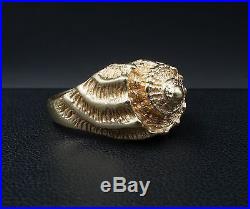 Rare Retired James Avery 14k Yellow Gold Sea Conch Shell Ring Size 6.75 RG803