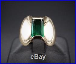 Rare Retired James Avery 14k Yellow Gold Vasar Emerald Monaco Ring Size 7 RG1308