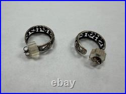 Rare Retired James Avery Adoree Scrolled Hoop Post Earrings Sterling Silver L20