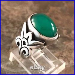 Rare Retired James Avery Aegean Ring w\ Chrysoprase Sz 4.5 Sterling Silver