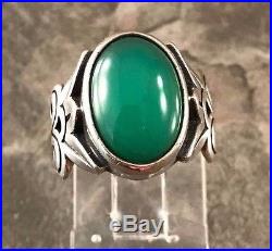 Rare Retired James Avery Aegean Ring w\ Chrysoprase Sz 4.5 Sterling Silver