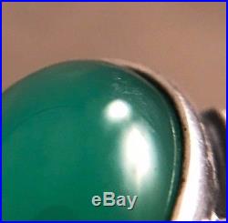 Rare Retired James Avery Aegean Ring w\ Chrysoprase Sz 4.5 Sterling Silver