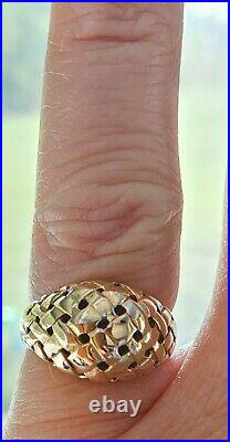 Rare, Retired James Avery Gold Basketweave Dome Ring Size 5.25
