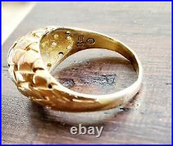 Rare, Retired James Avery Gold Basketweave Dome Ring Size 5.25