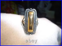 Rare Retired James Avery Heirloom Ring 925 Sterling Silver & Bronze