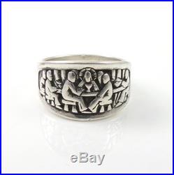 Rare Retired James Avery Last Supper Sterling Silver Ring LQL45