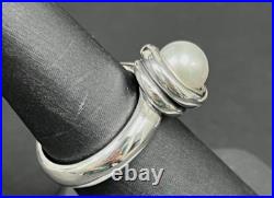 Rare Retired James Avery Size 8 Pearl Wrap Ring Sterling Silver