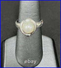 Rare Retired James Avery Size 8 Pearl Wrap Ring Sterling Silver