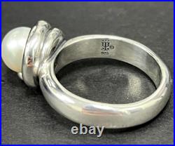 Rare Retired James Avery Size 8 Pearl Wrap Ring Sterling Silver