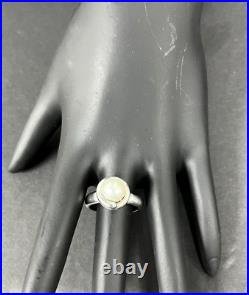 Rare Retired James Avery Size 8 Pearl Wrap Ring Sterling Silver