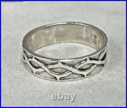 Rare Retired James Avery Sterling Silver Crown of Thorns Ring Size 12.5