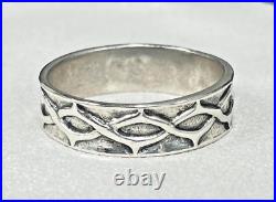 Rare Retired James Avery Sterling Silver Crown of Thorns Ring Size 12.5