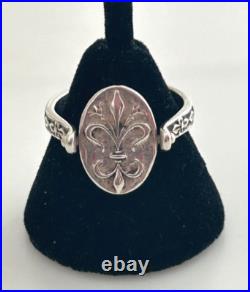 Rare Retired James Avery Sterling Silver Fleur De Lis Spinner Ring Size 8.5