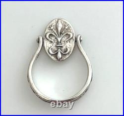 Rare Retired James Avery Sterling Silver Fleur De Lis Spinner Ring Size 8.5