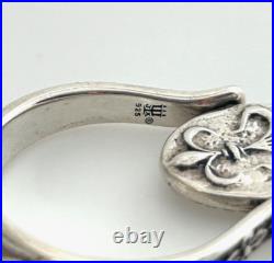 Rare Retired James Avery Sterling Silver Fleur De Lis Spinner Ring Size 8.5