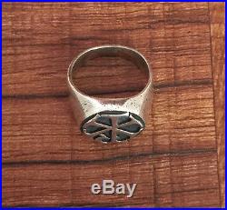 Rare Retired James Avery Sterling Silver Raised Chi Kho Signet Ring Sz 9 3/4 925