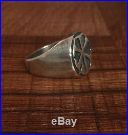 Rare Retired James Avery Sterling Silver Raised Chi Kho Signet Ring Sz 9 3/4 925