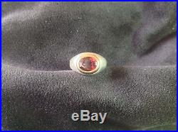 Rare Retired James Avery Sterling Silver Ring & 14K Gold w Ruby Or garnet Size 8