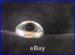 Rare Retired James Avery Sterling Silver Ring & 14K Gold w Ruby Or garnet Size 8