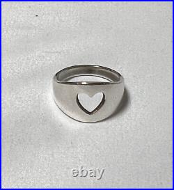 Rare Retired Vintage James Avery Open Heart Ring Band Sterling Silver Size 8