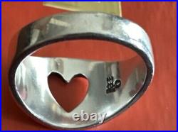 Rare Retired Vtg James Avery Open Heart Ring Band Sterling Silver Sz 6.75 Love