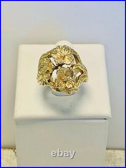 Rare Vintage James Avery 14k Yellow Gold Ring Dogwood Flower Produced 1977-1999