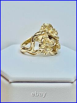 Rare Vintage James Avery 14k Yellow Gold Ring Dogwood Flower Produced 1977-1999